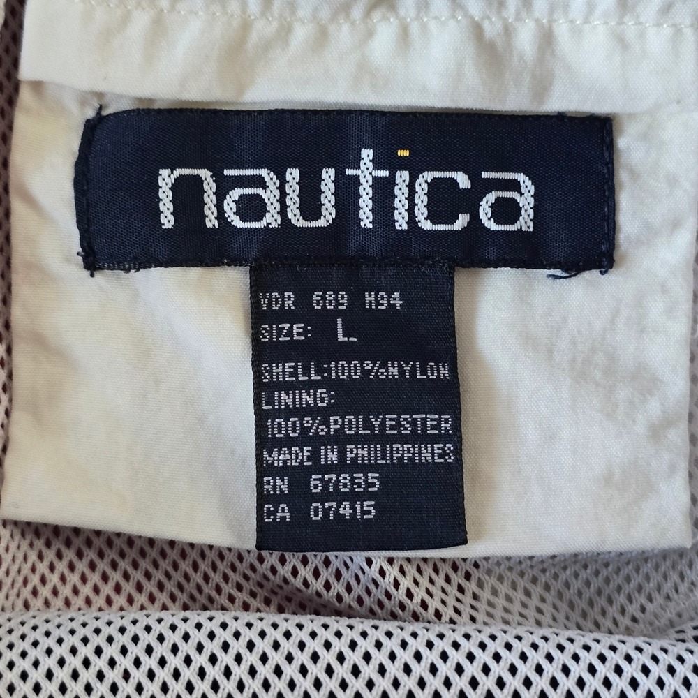 Nautica N95 Sailsport 219 Colorblock Swim Trunks Men's L Red Navy Mesh Lined VTG - Picture 2 of 16